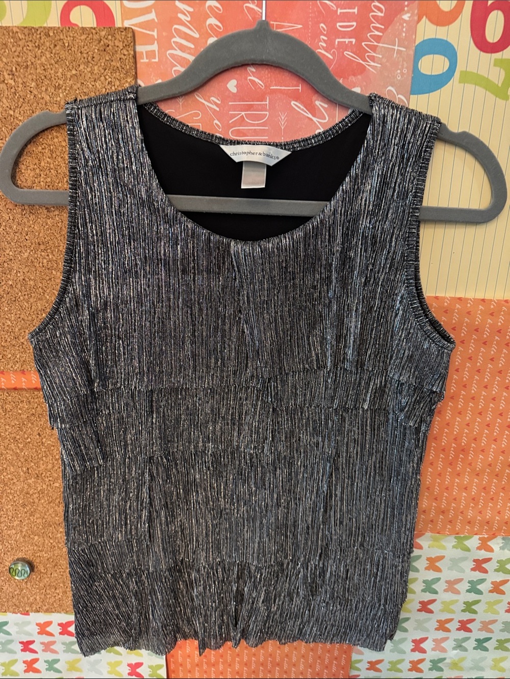 ⭐️Christopher & Banks Metallic Black Top⭐️3/$25